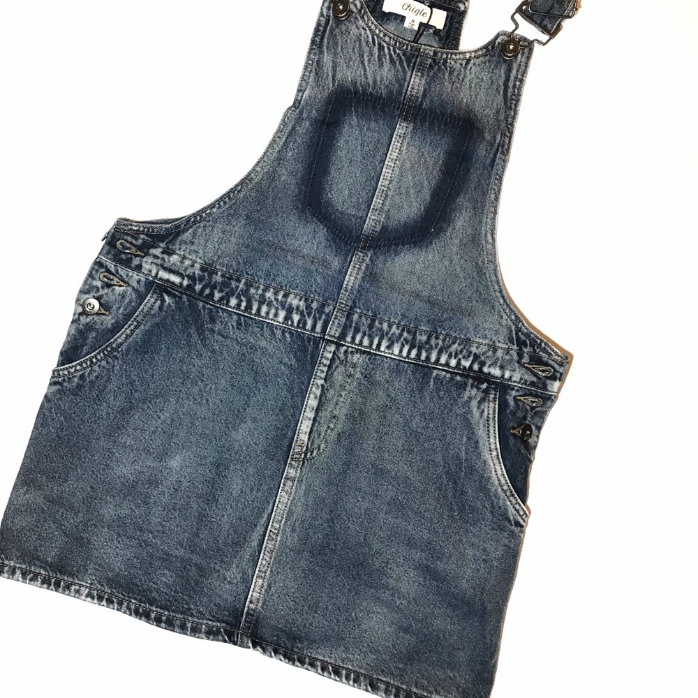 LAST 2✨Denim Overall Dress in Midwash Blue - Picture 4 of 6